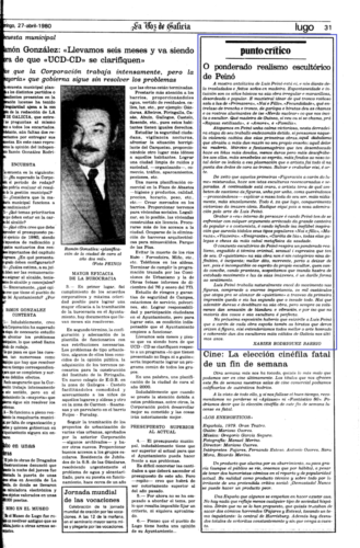 La Voz de Galicia, 27/04/1980, p. 31