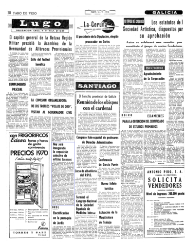 Faro de Vigo, 16/06/1970, p. 18