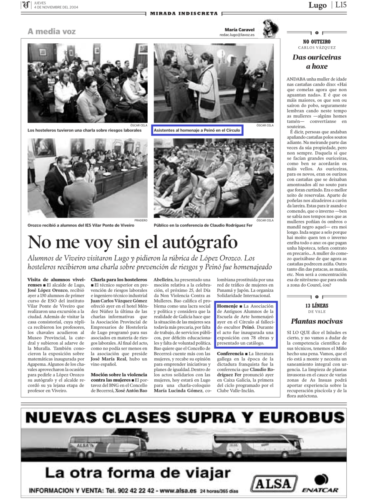 La Voz de Galicia, 04/11/2004, p. 15