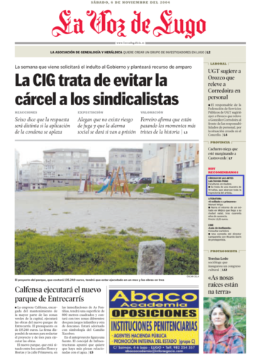 La Voz de Galicia, 06/11/2004, p. 1